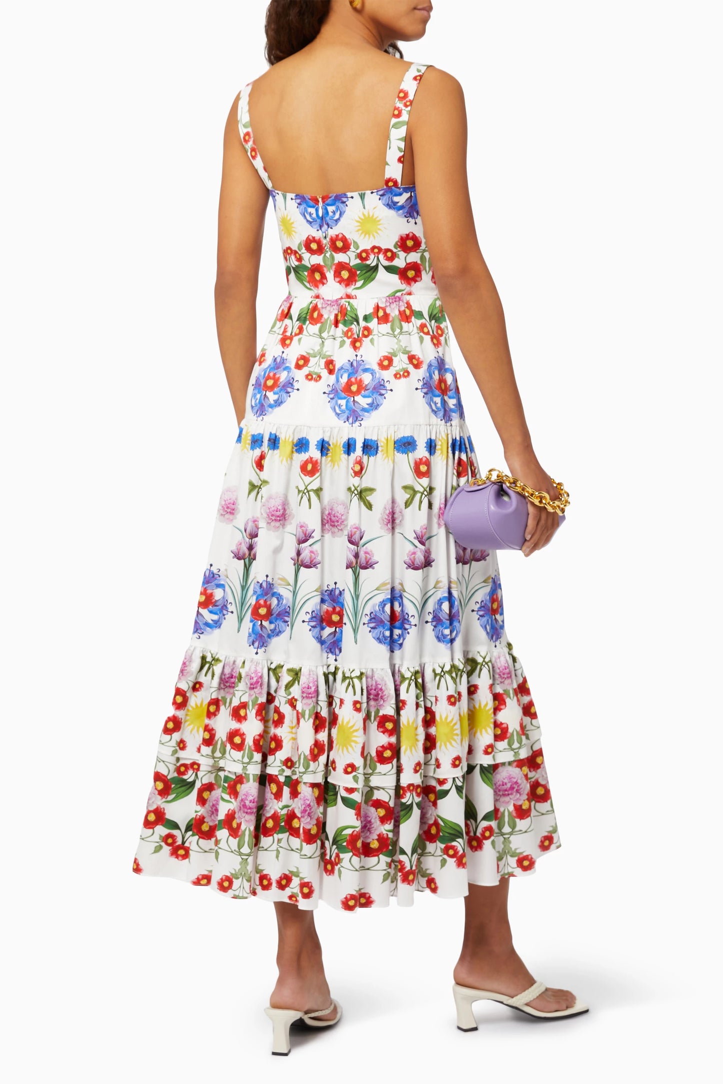Borgo De Nor Daniela Floral-print Cotton-poplin Dress In White size 6