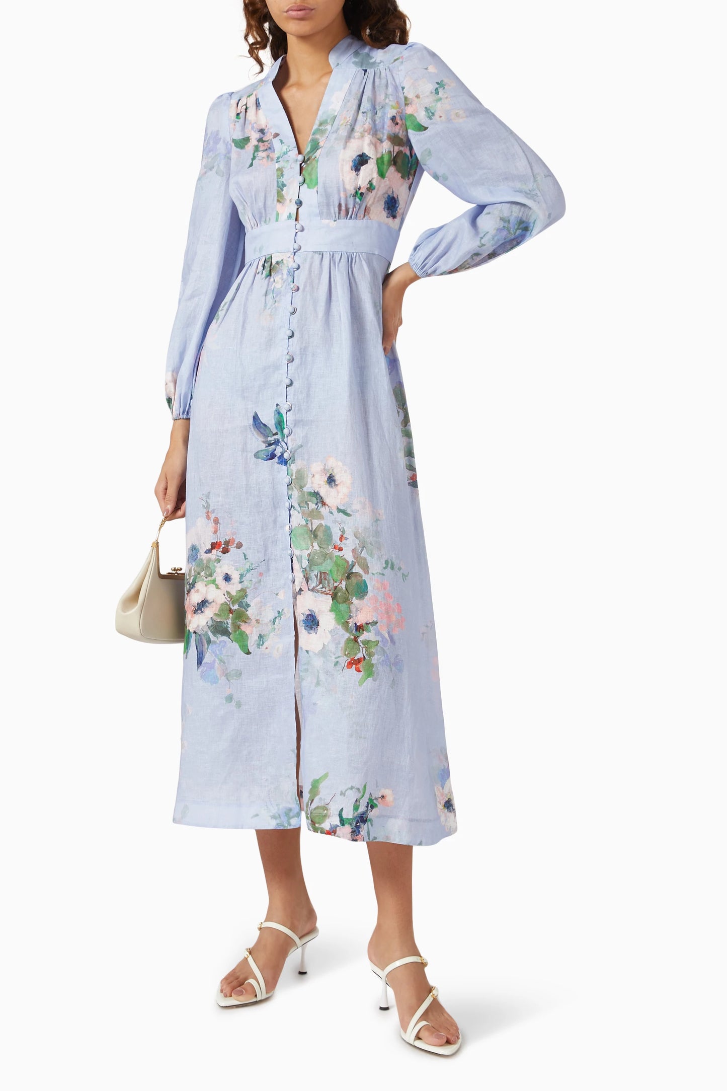 Zimmermann Everley Linen Midi Dress size 1 US 6