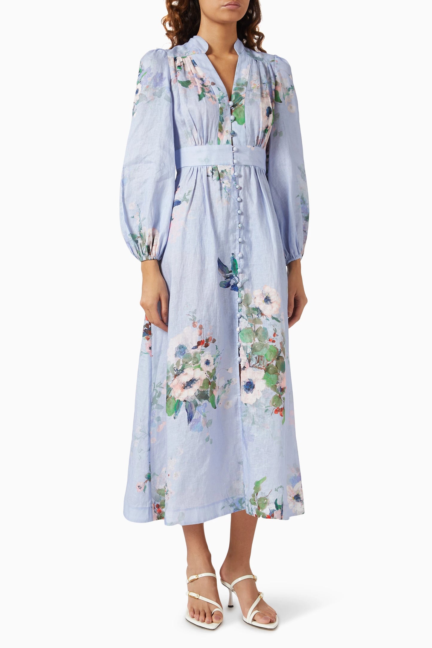 Zimmermann Everley Linen Midi Dress size 1 US 6
