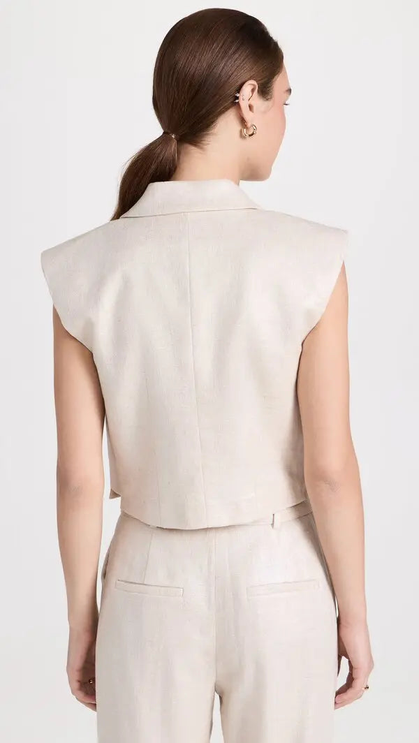 Veronica Beard Baxley Vest in Silver size 4