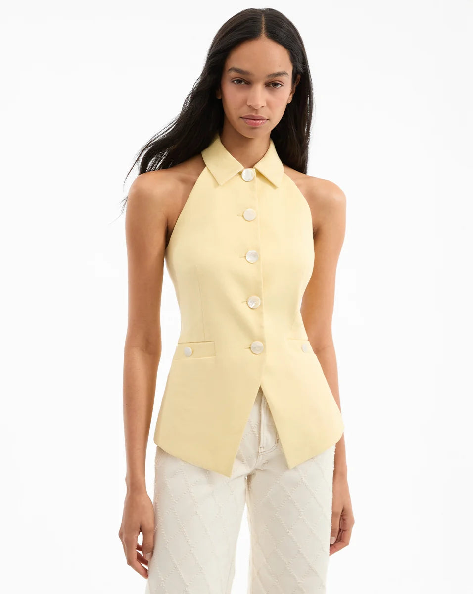 Veronica Beard Orlinda Vest in Chamomile Yellow size 00