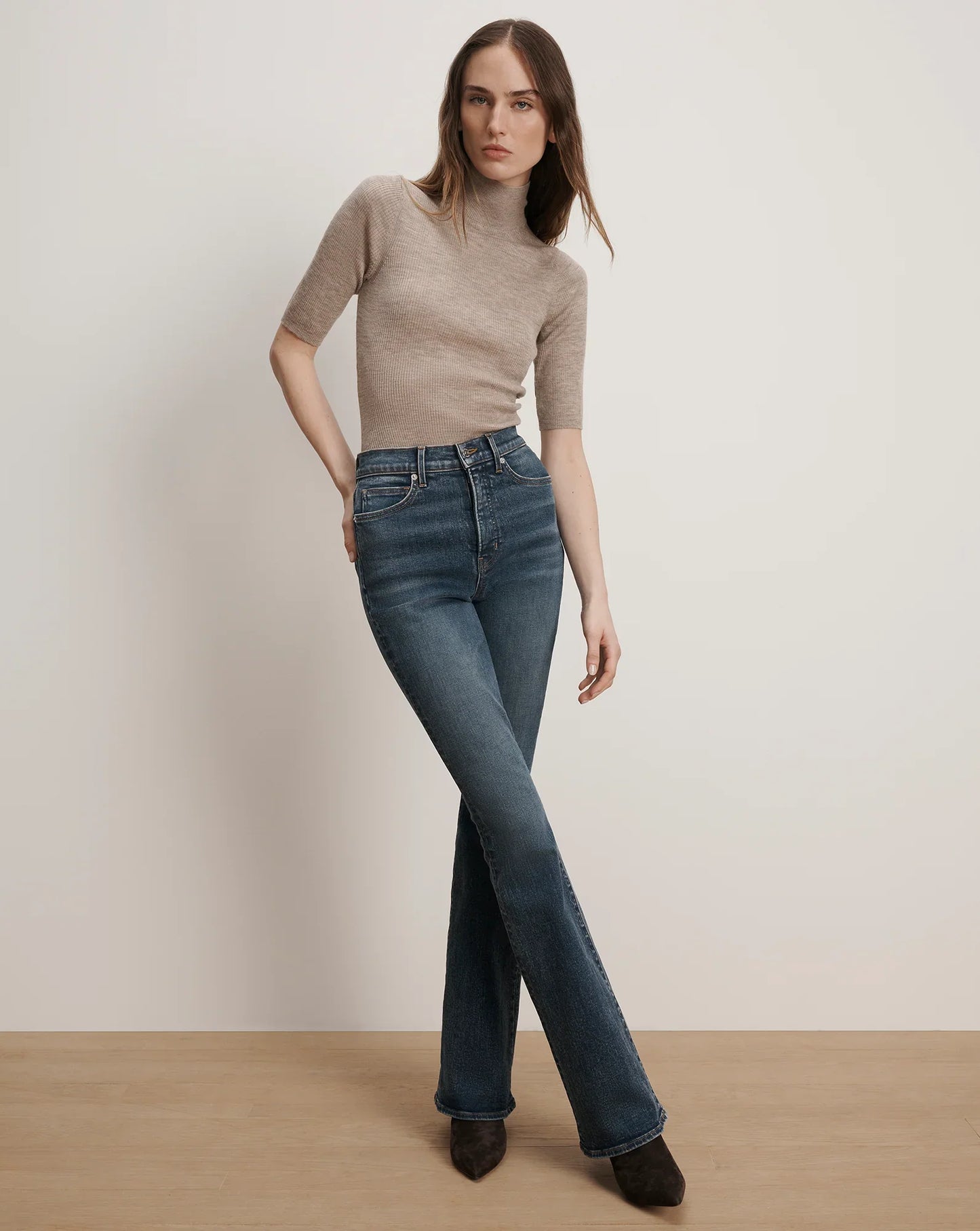 Veronica Beard Alastair Merino Wool Pullover Oatmeal Melange size M