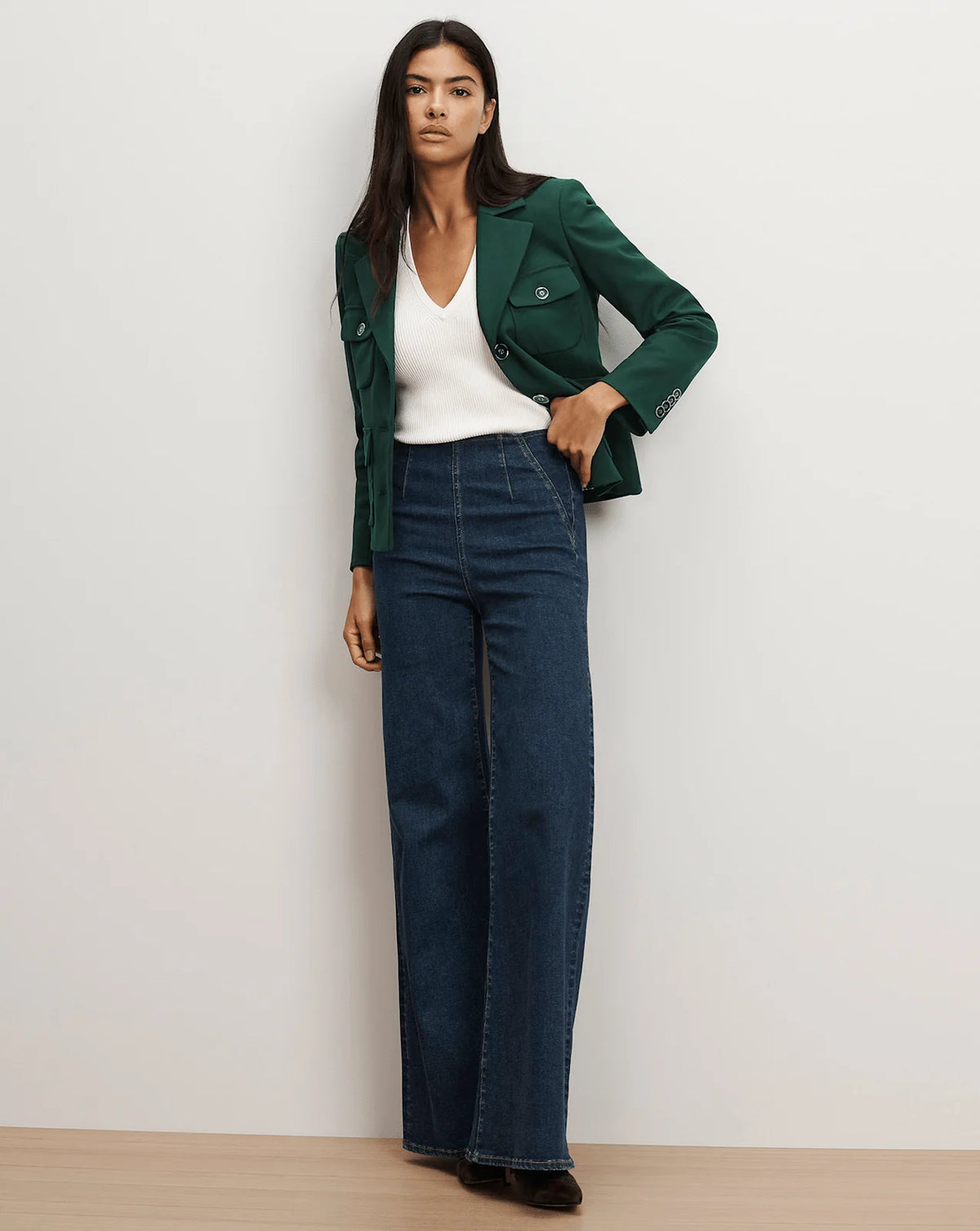 Veronica Beard Schuyler Tailored Utility Jacket in Green size 4