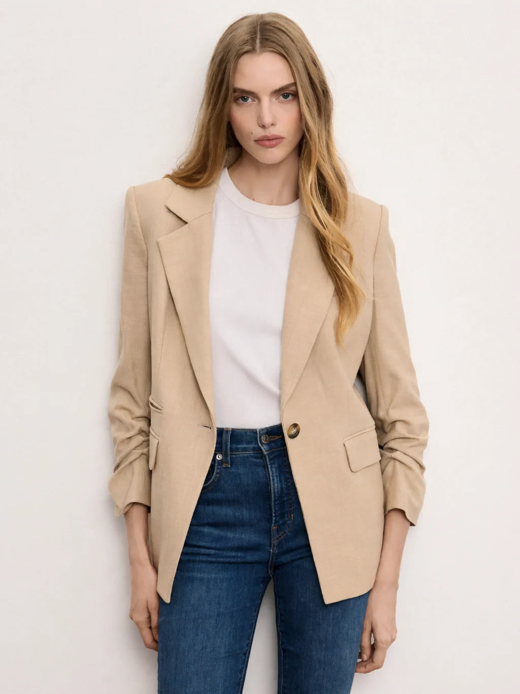 Veronica Beard Battista Dickey Jacket Blazer in Stone Khaki size 8