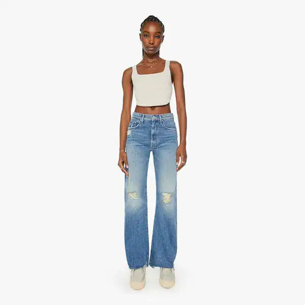 Mother The Lasso Sneak Chew Jeans in Just Horsin' Around Wash in size 26