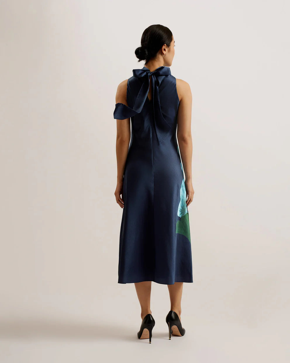 Ted Baker Timava Cowl Neck Midi Slip Dress Navy size 5 US 12