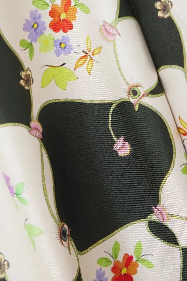 Alemais Venus Printed Silk-Twill Wide-Leg Pants size 4