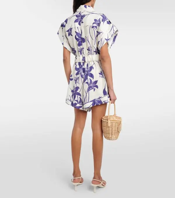 Zimmermann Acadian cuffed playsuit size 2 US 8