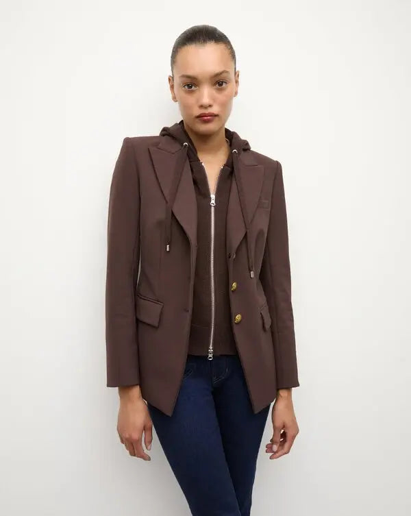 Veronica Beard Orlane Dickey Jacket Blazer in Dark Chocolate size 8