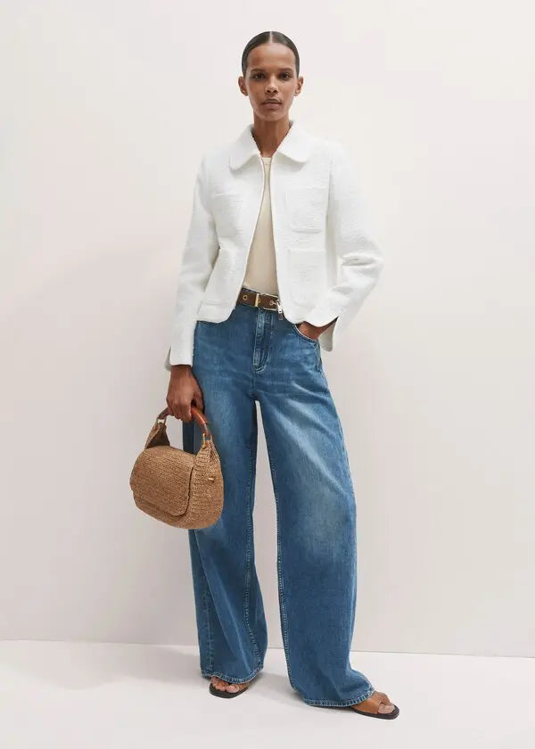 ME+EM Textured Jacket in White size 8