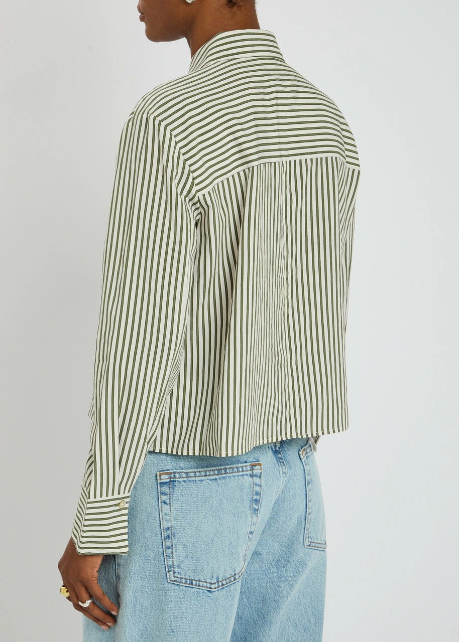 Vince Till Stripe Crop Shirt size XS