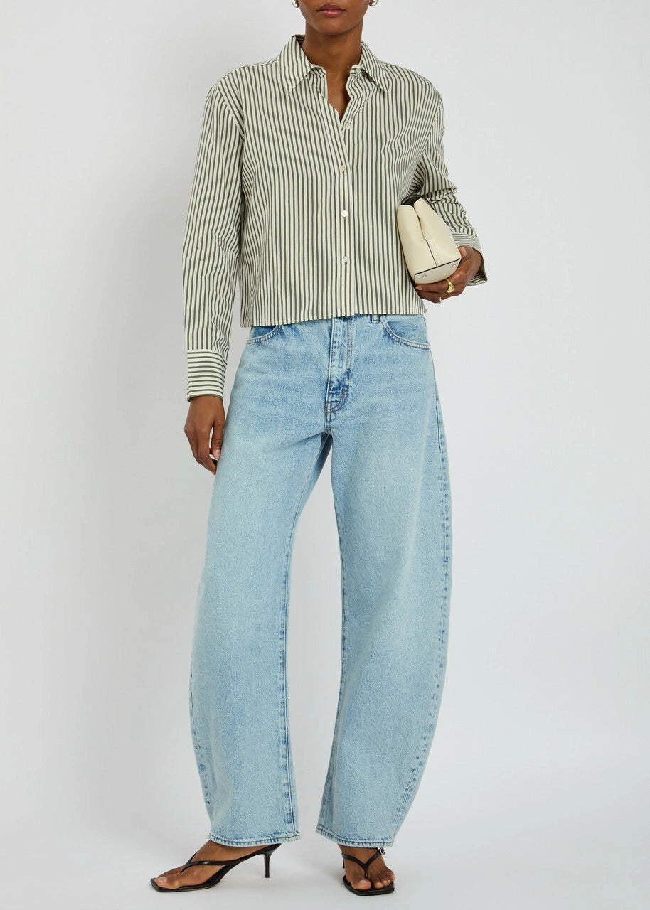 Vince Till Stripe Crop Shirt size XS