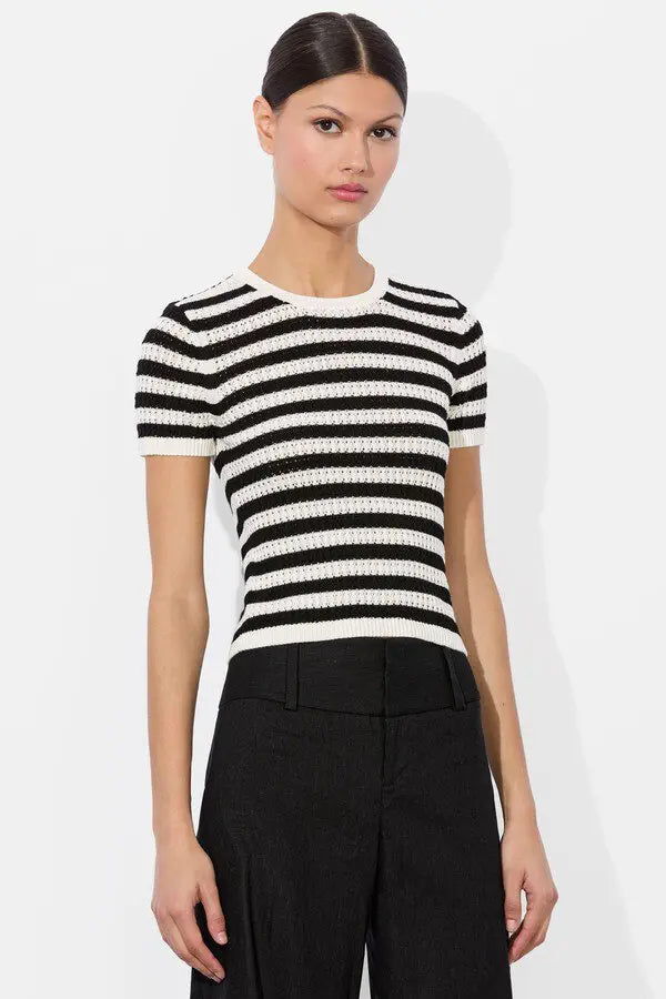 Alice + Olivia Ciara Striped Pullover Knit Top size M