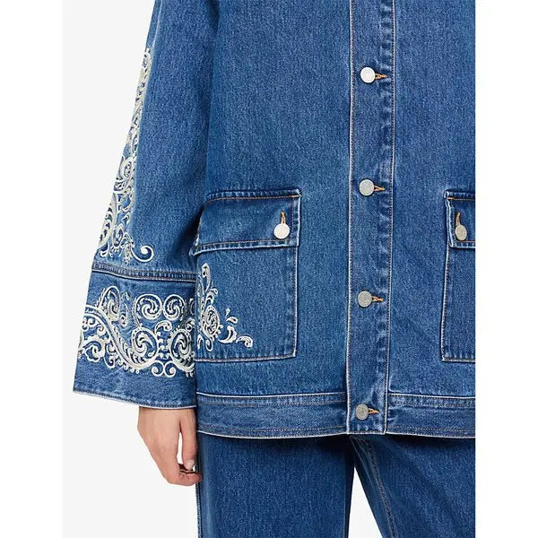 Alemais Jacones Embroidered Denim Jacket size AU 12 US 8