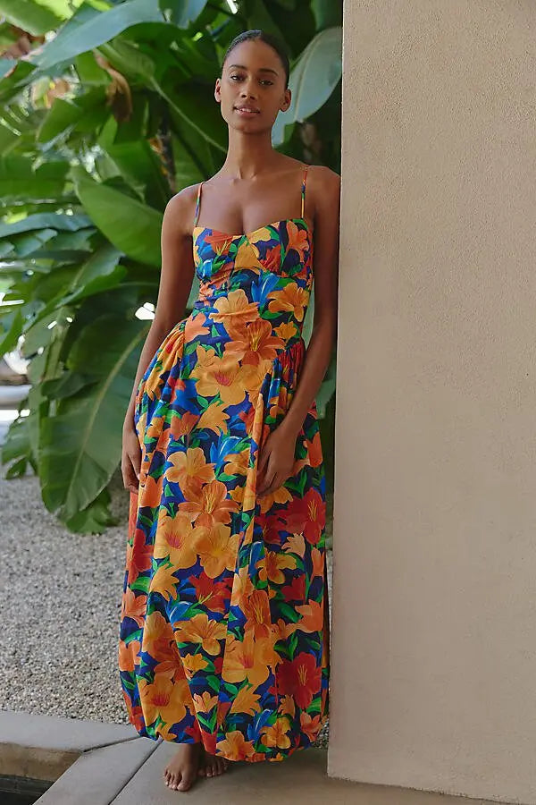Farm Rio Sleeveless Maxi Dress in Nina size S