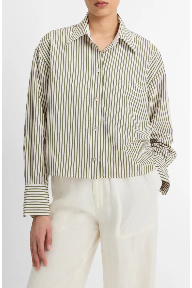 Vince Till Stripe Crop Shirt size XS