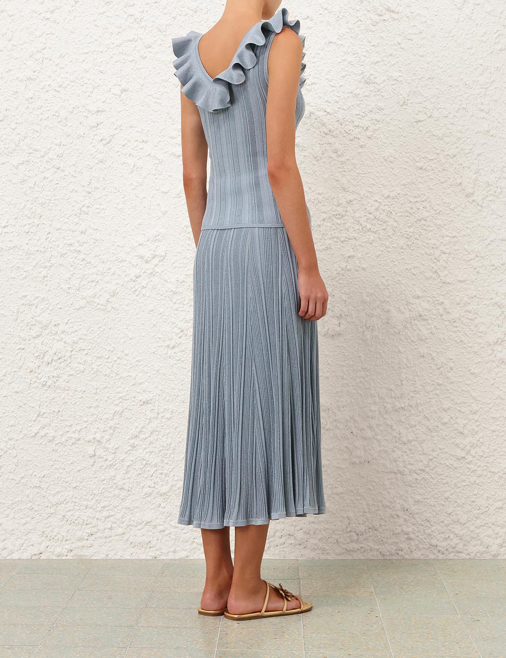 Zimmermann Aster Metallic Frill Top with Aster Metallic Midi Skirt size US 8/10