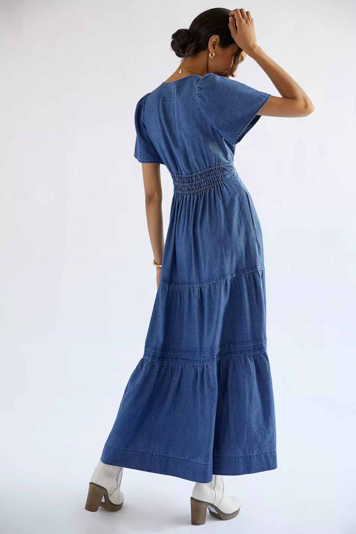 Maeve The Somerset Denim Maxi Dress Chambray Edition size XS