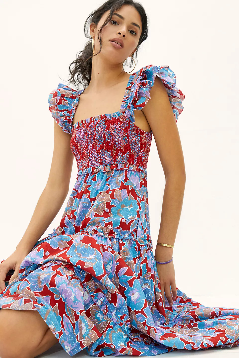 Love The Label Bouquet Smocked Maxi Dress size M