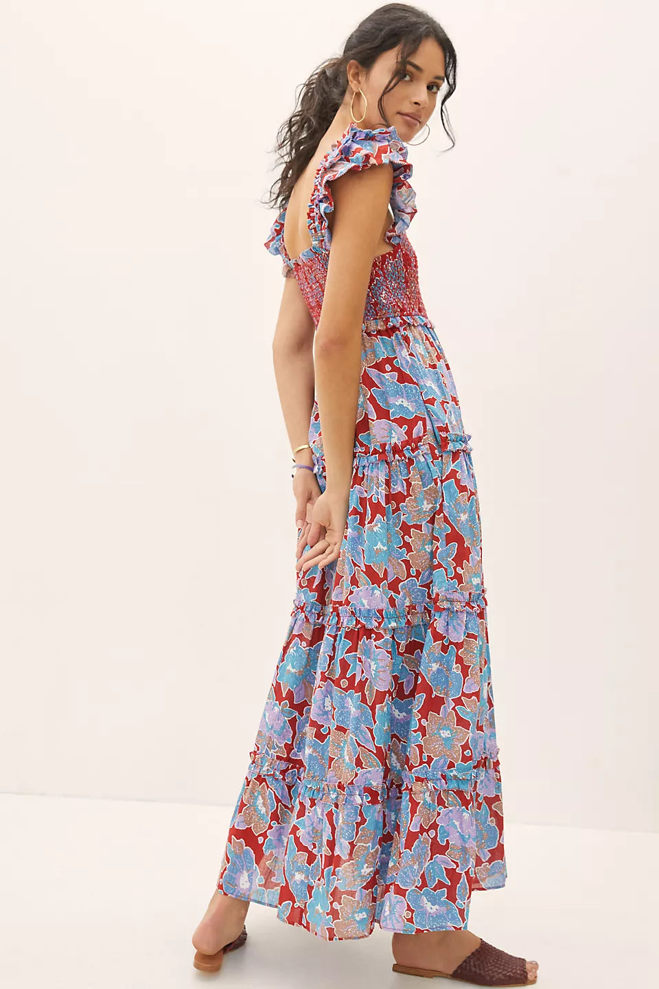 Love The Label Bouquet Smocked Maxi Dress size M
