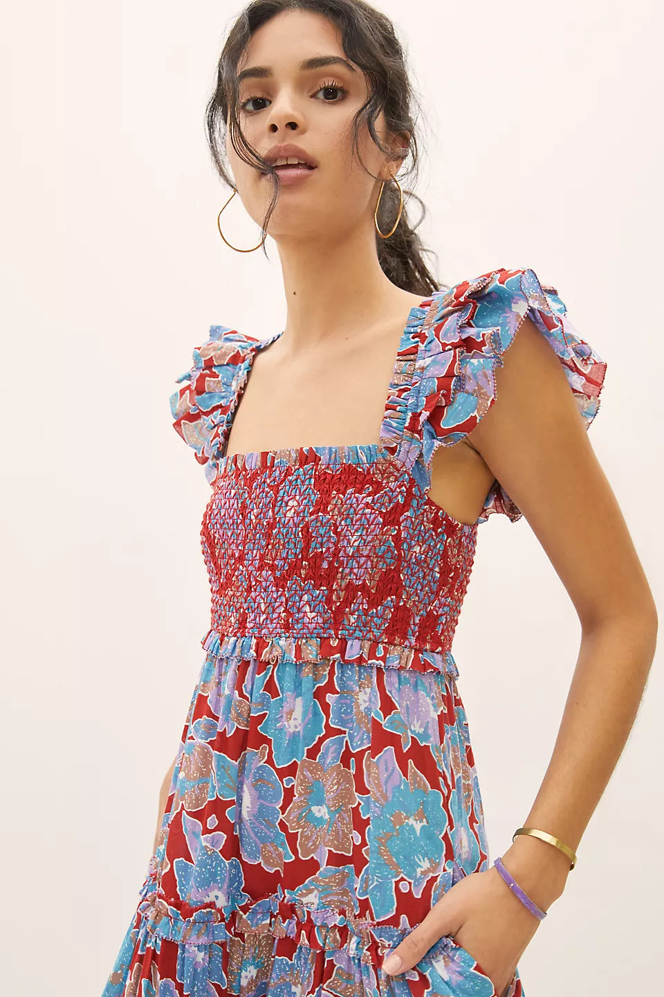 Love The Label Bouquet Smocked Maxi Dress size M