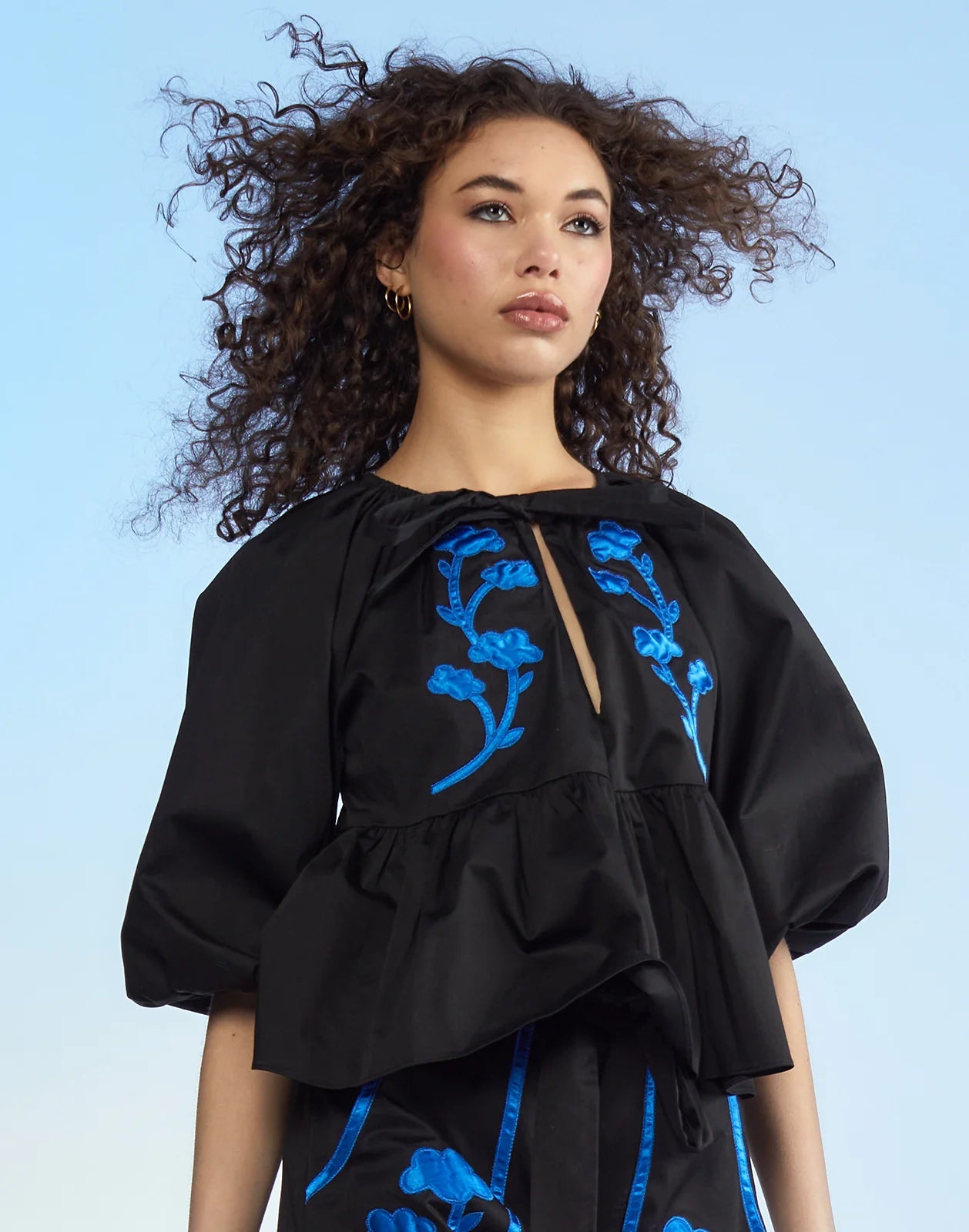 Cynthia Rowley Ananabelle Embroidered Top size S