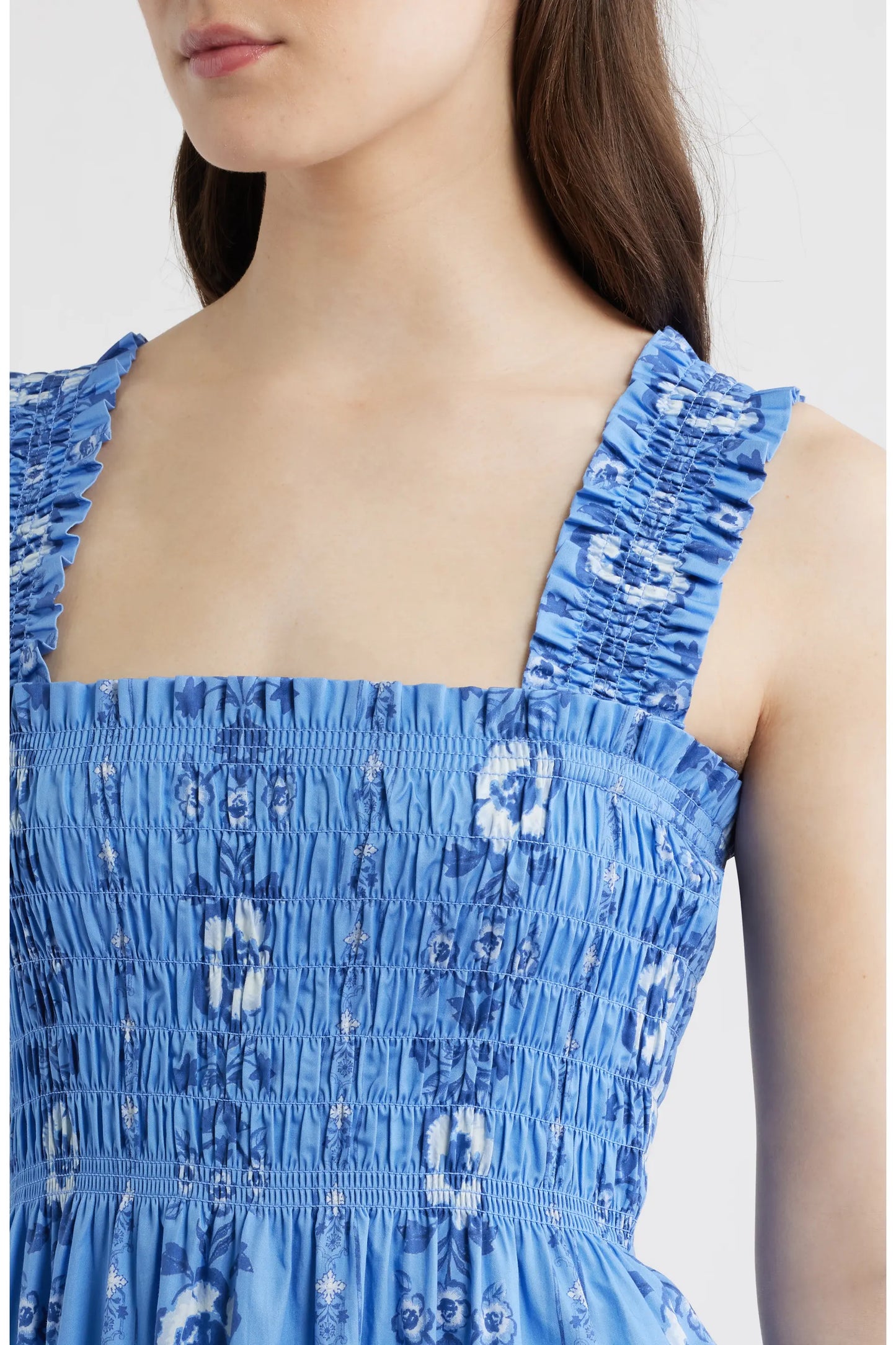 Hill House The Kimmy Maxi Nap Dress in Blue Arcadia Border size XXS