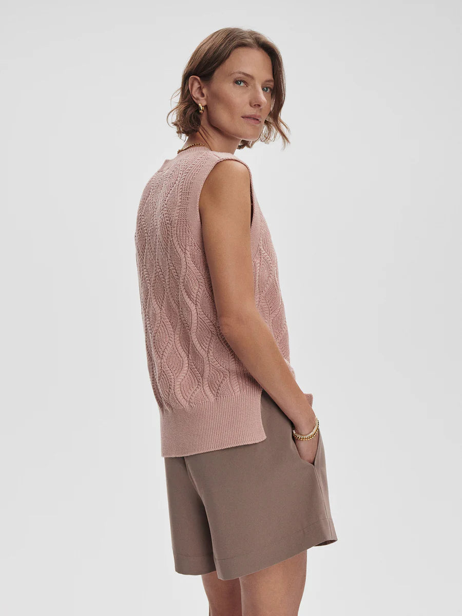Varley Teller Longline Knit Tank Minty Rose size XXS