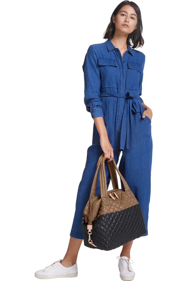 MZ Wallace x ABS Medium Sutton Tote Deluxe in Navy / Black
