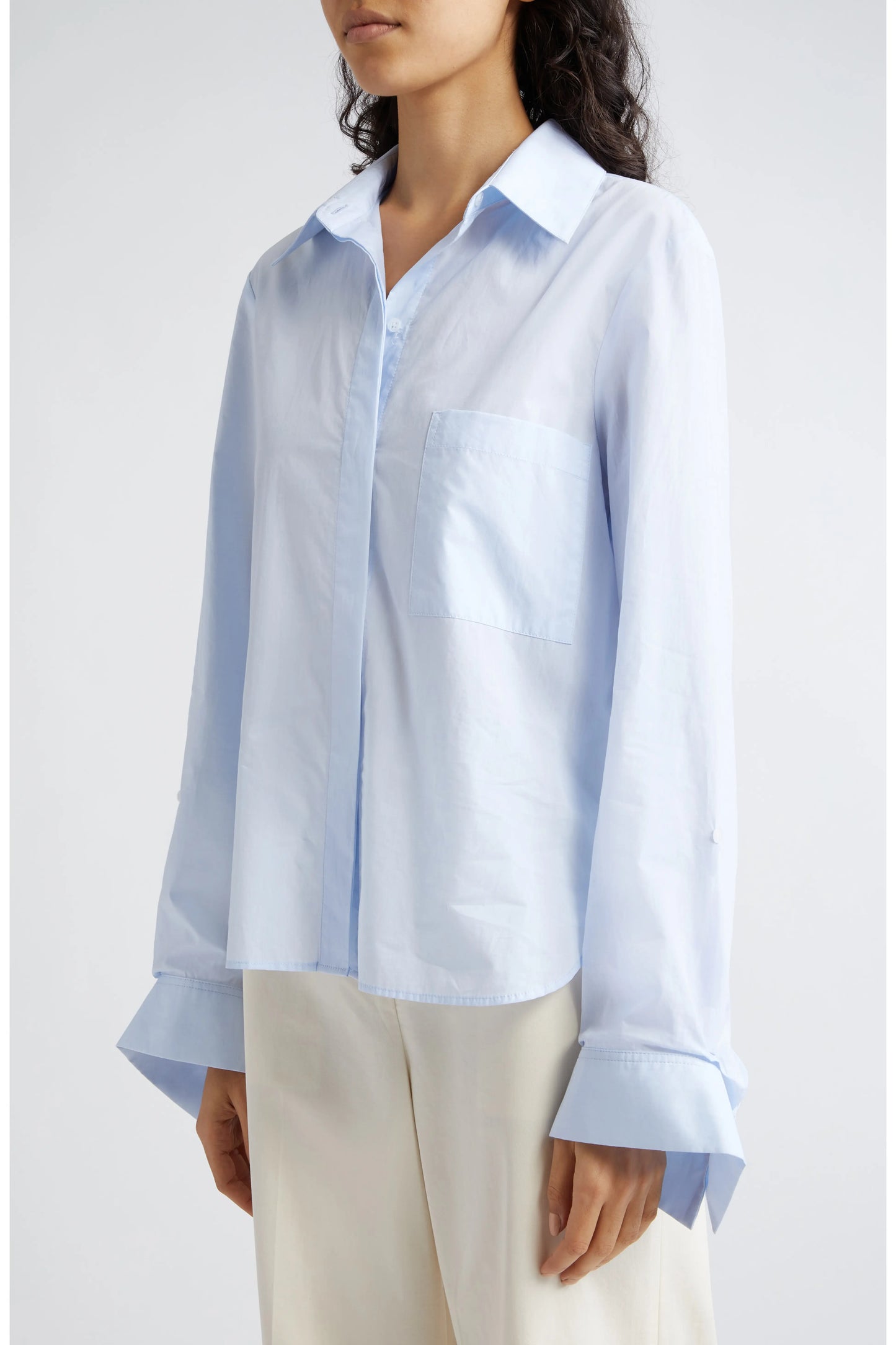 TWP Boyfriend Button-Up Shirt Blue size XL