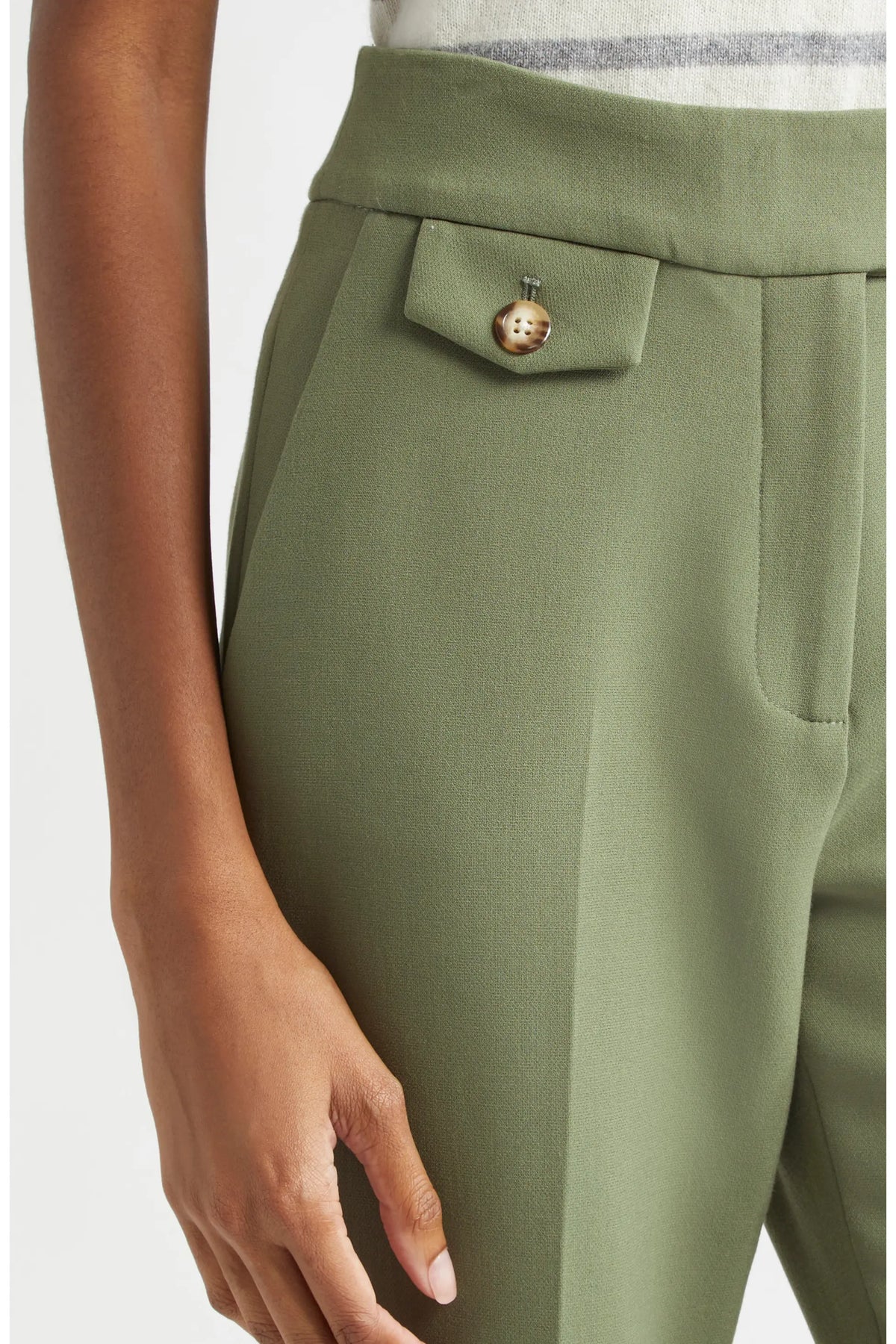 Veronica Beard Renzo Pants in Stone Army Green size 2