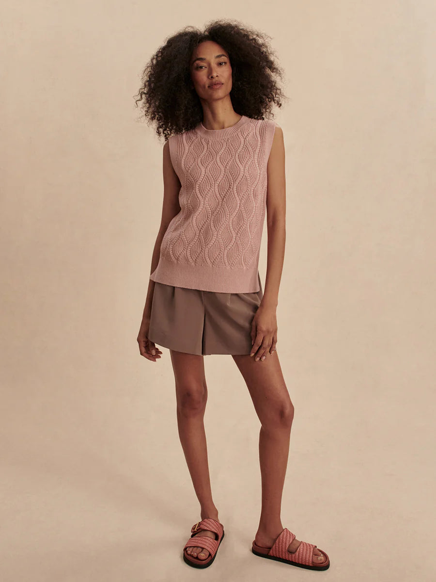 Varley Teller Longline Knit Tank Minty Rose size XXS