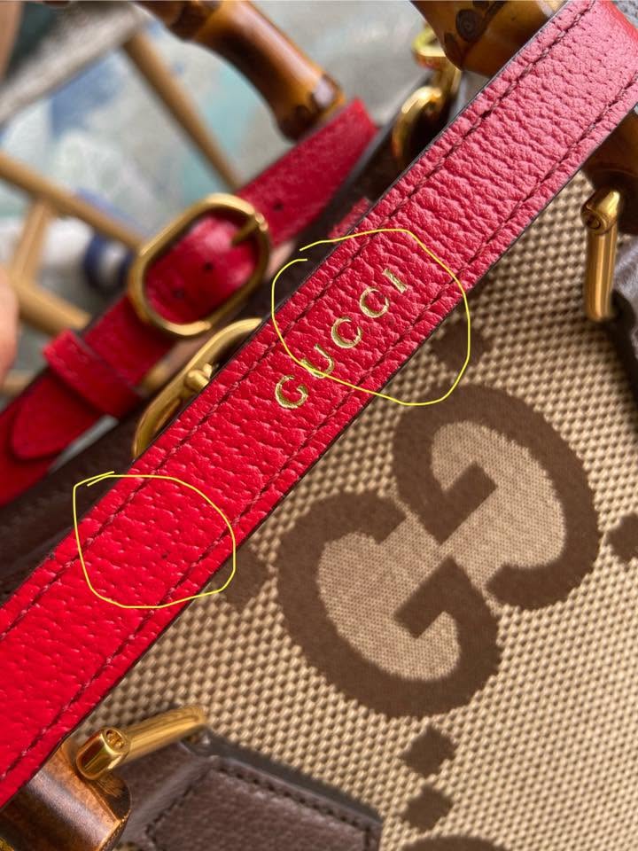 Gucci Mini Jumbo GG Canvas 2-Ways Tote Handbag Brown