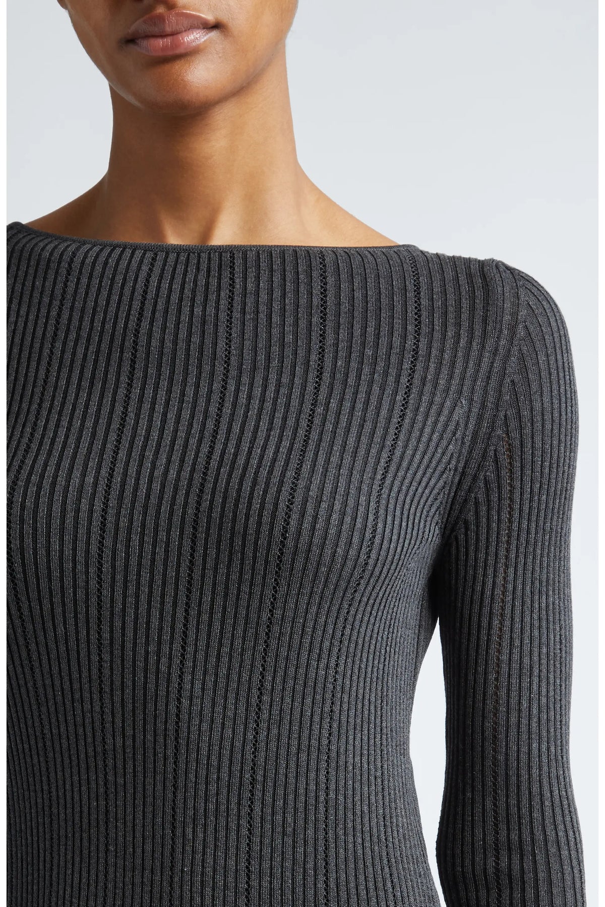 Eleventy Ribbed Long Sleeve Silk Blend Sweater Dress size L