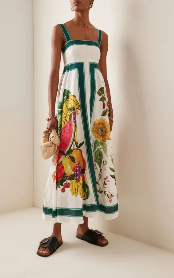 Alemais Frutta Linen Midi Dress size 0