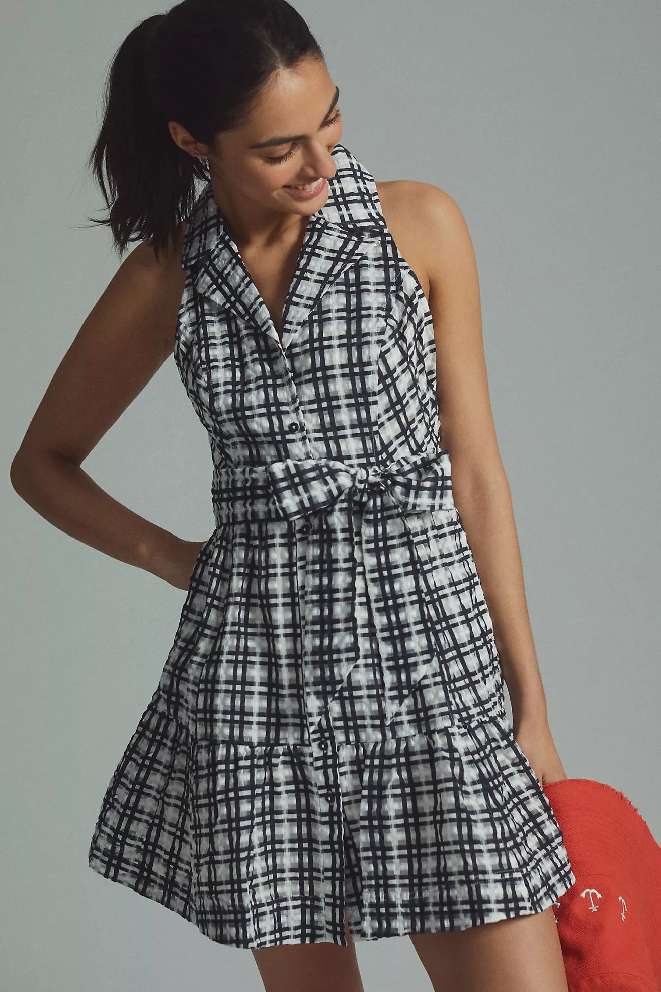 Maeve Plaid Mini Flounce Dress size 0