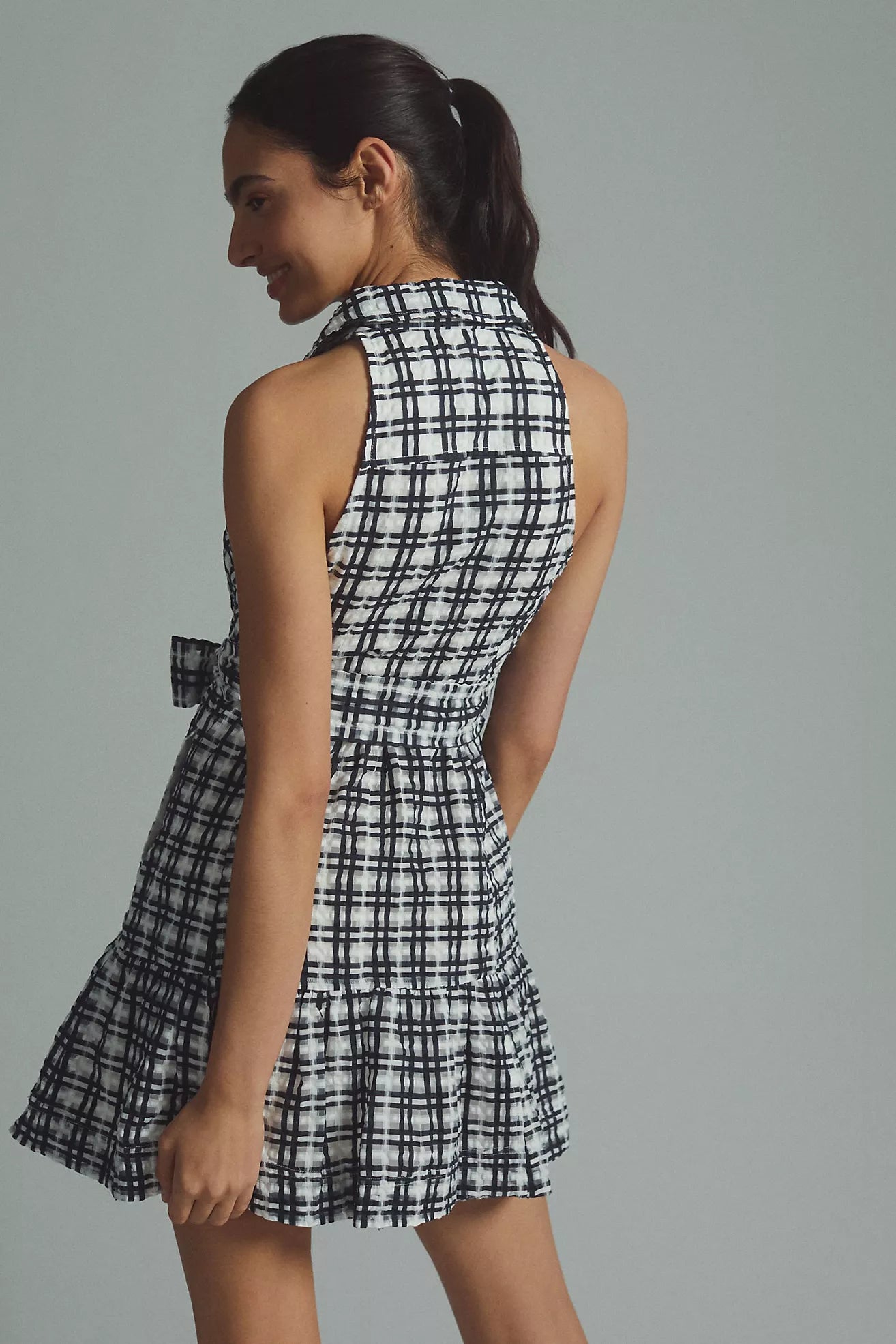 Maeve Plaid Mini Flounce Dress size 0