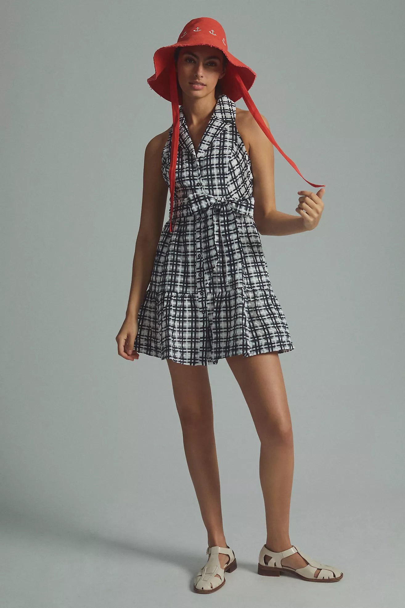 Maeve Plaid Mini Flounce Dress size 0