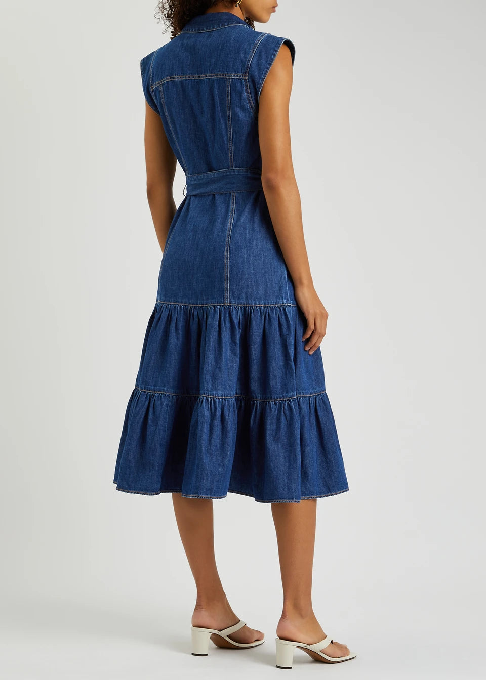 Veronica Beard Arnetta Belted Denim Midi Dress size 0