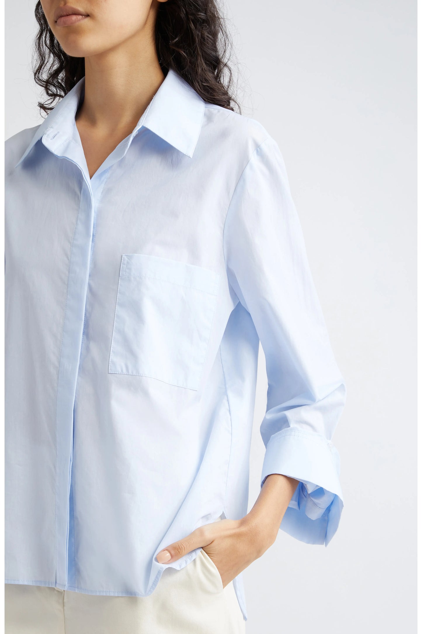 TWP Boyfriend Button-Up Shirt Blue size XL