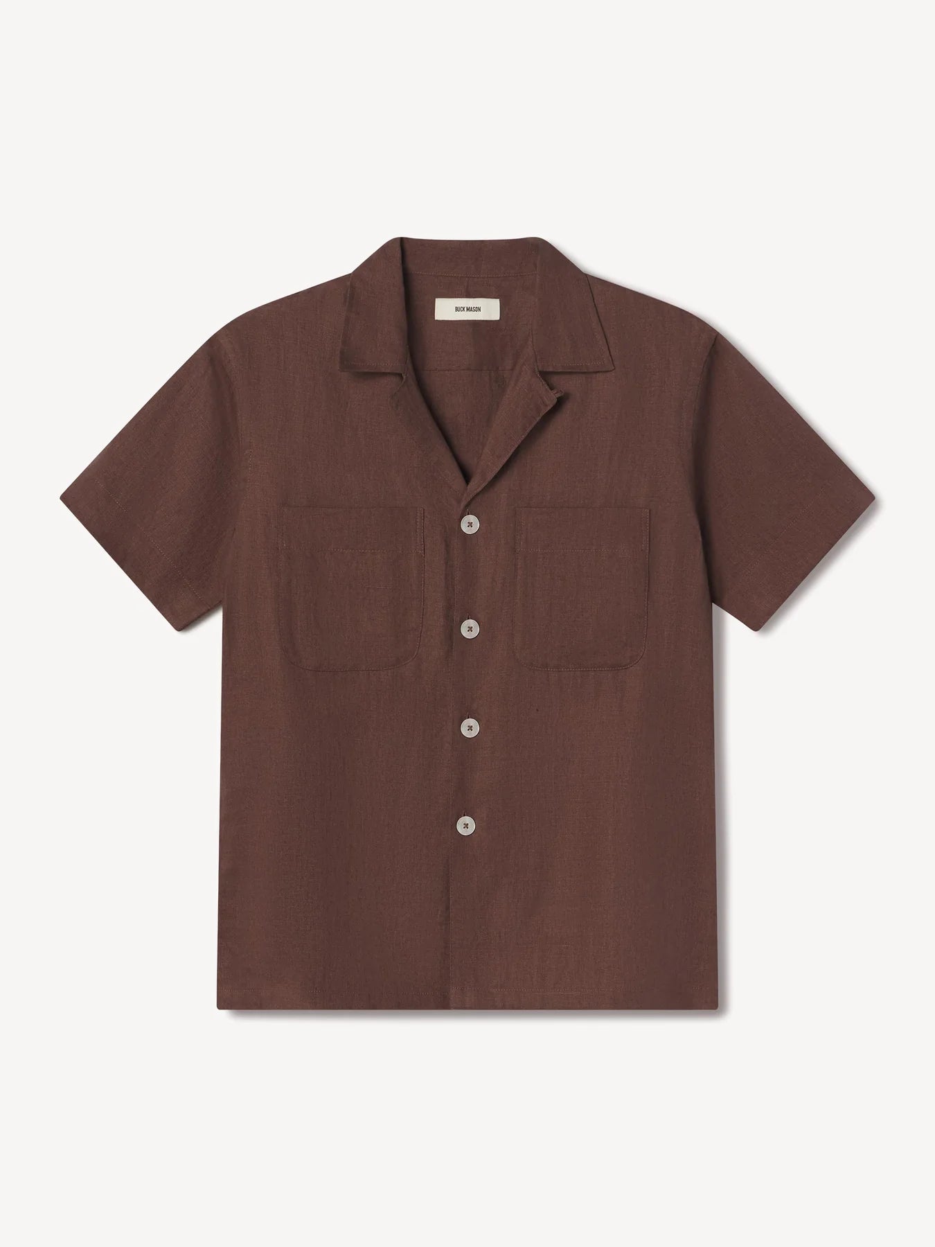 Buck Mason Crosshatch Linen Camp Shirt Bonfire size M