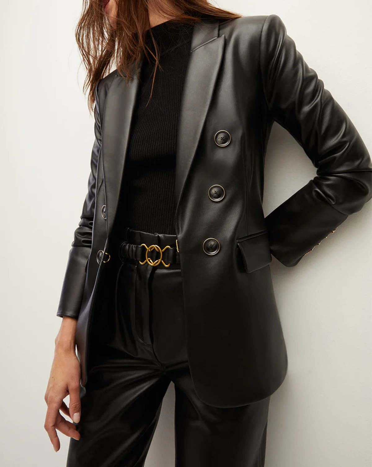 Veronica Beard Beacon Vegan Leather Dickey Jacket size 8