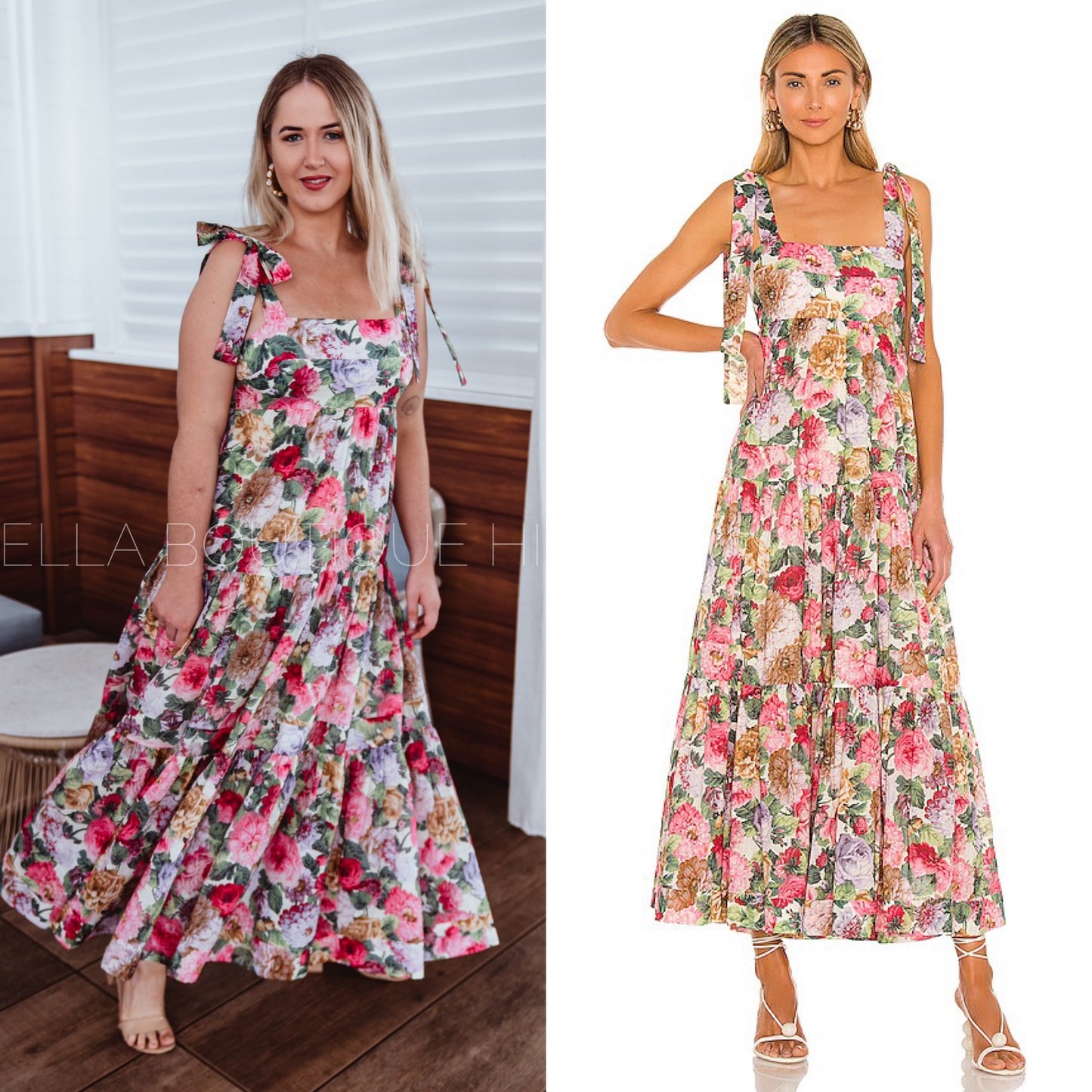 ZIMMERMANN Mae Shoulder Tie Midi Dress size 2P