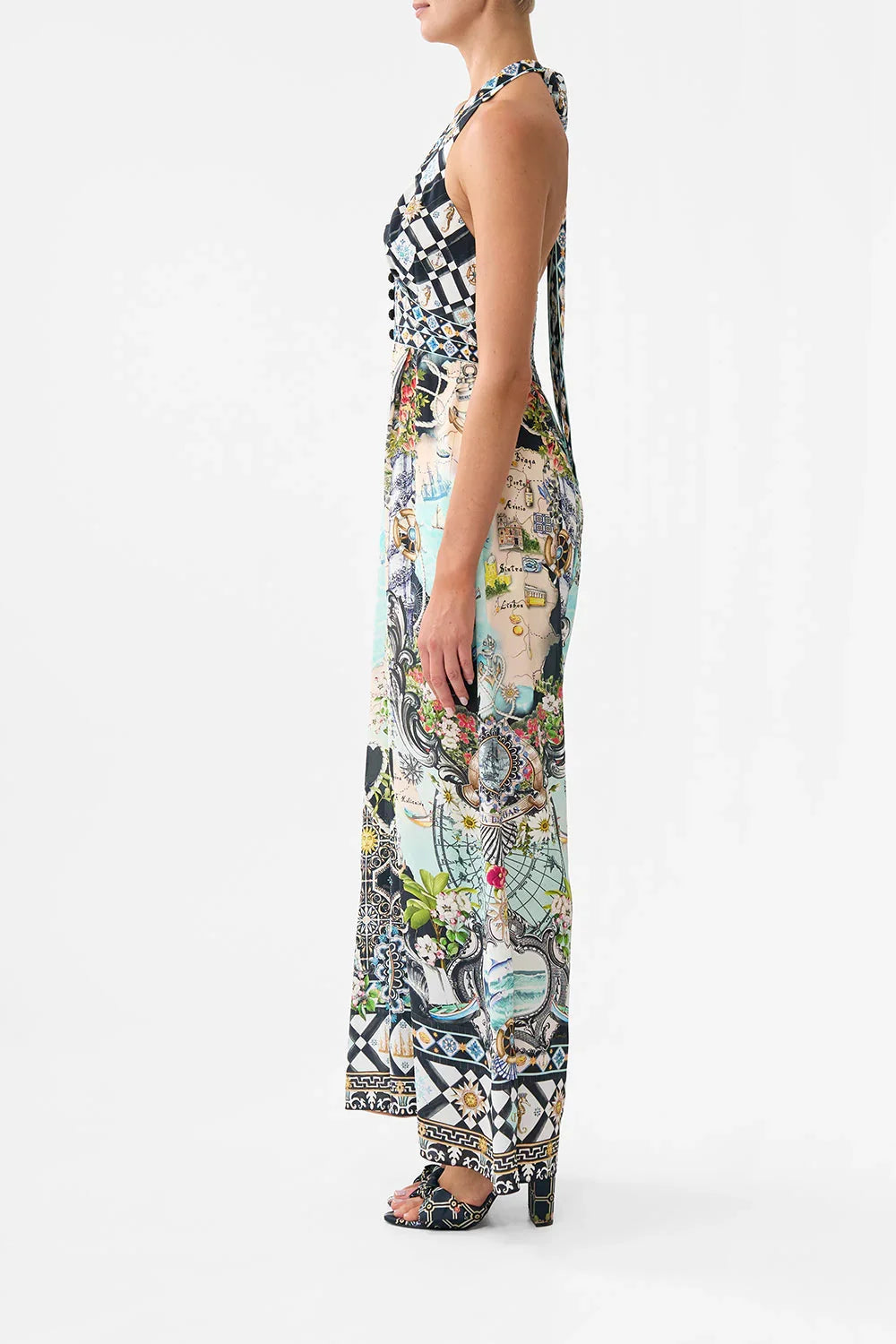 Camilla Halterneck Jumpsuit with Tie Neck size S
