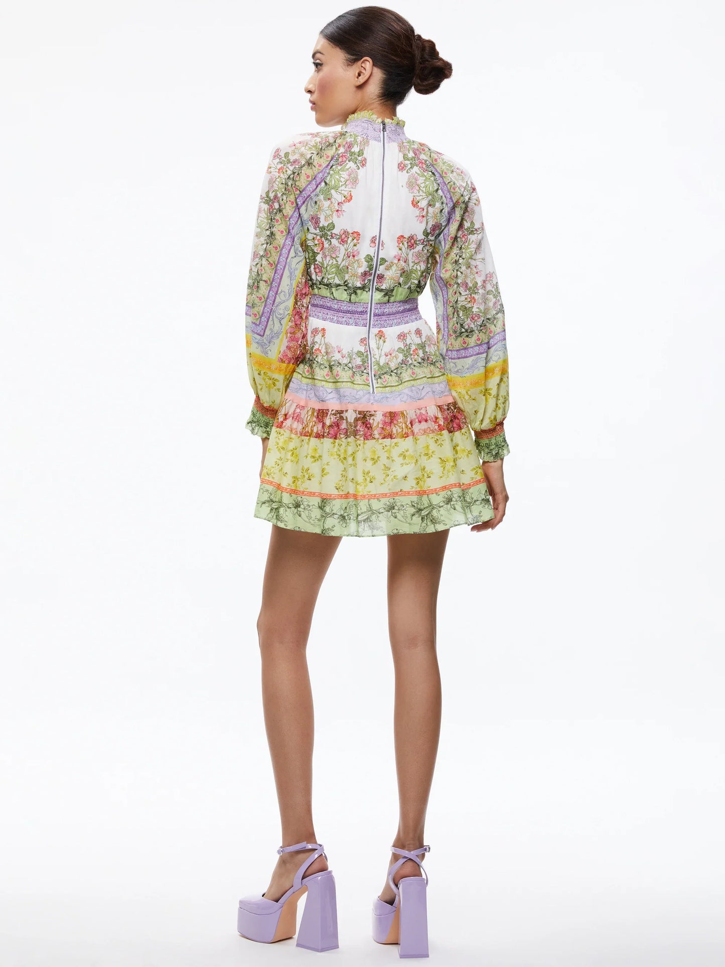 Alice and Olivia Lavinia Blouson Sleeve Mini Dress size 10