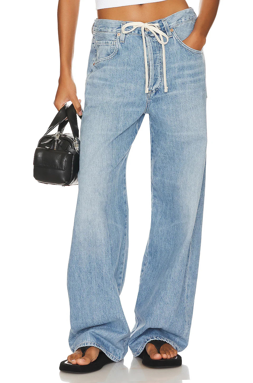 Citizens of Humanity Brynn Drawstring Trouser Jeans in Blue Lace size 29