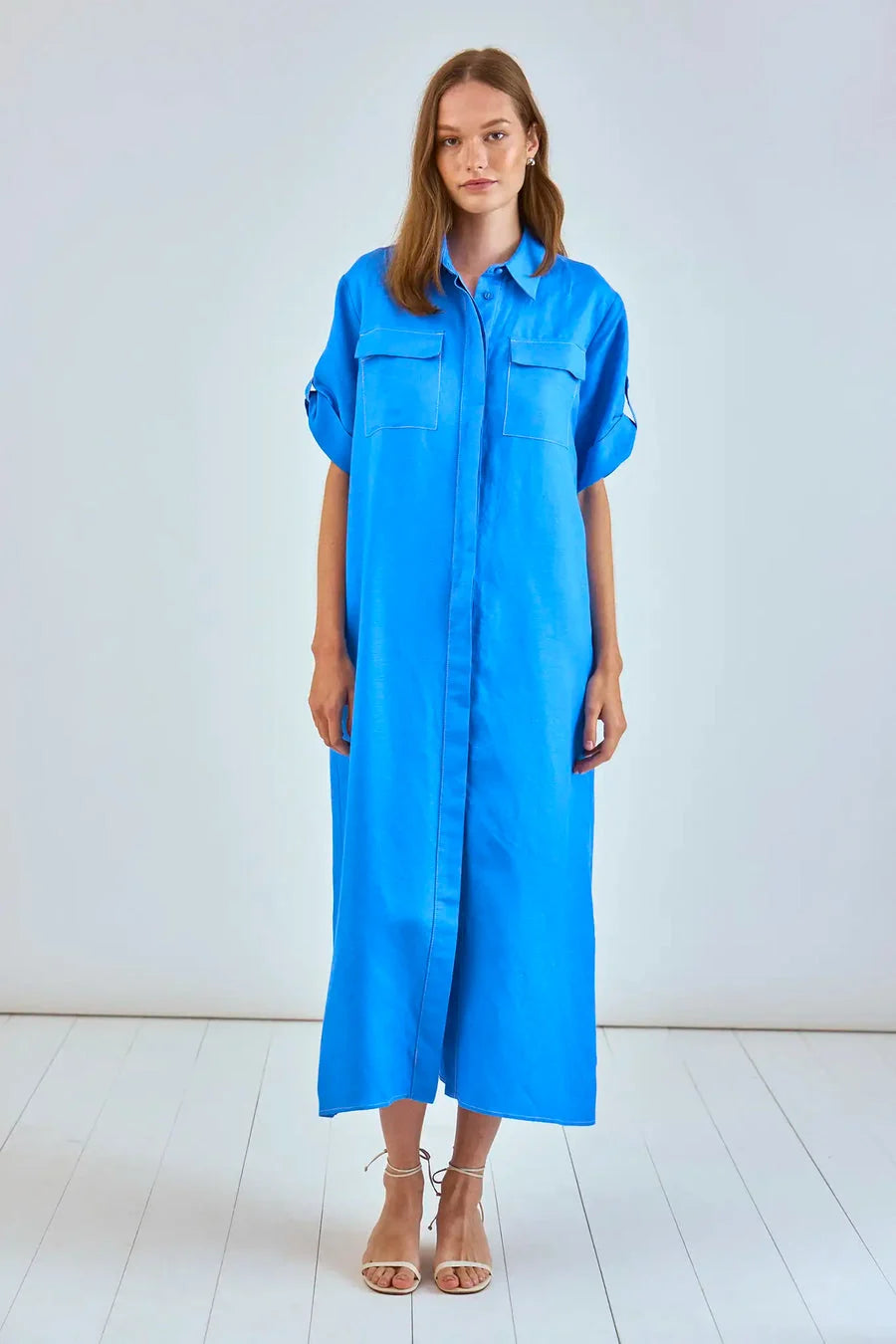 Hunter Bell Charlotte Maxi Dress in French Blue size XS