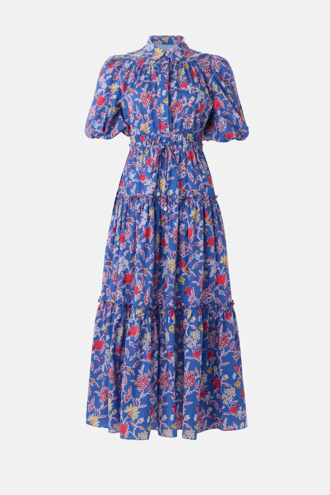 Derek Lam Dahlia Floral Balloon-Sleeve Midi Dress size 16