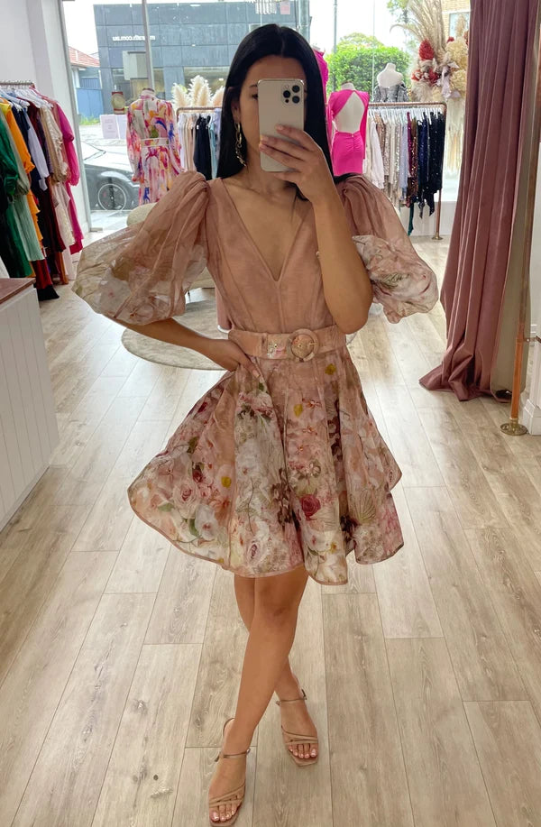 Zimmermann Dancer Puff Sleeve Mini Dress size 0 US 4