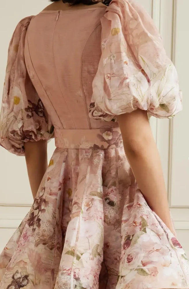 Zimmermann Dancer Puff Sleeve Mini Dress size 0 US 4